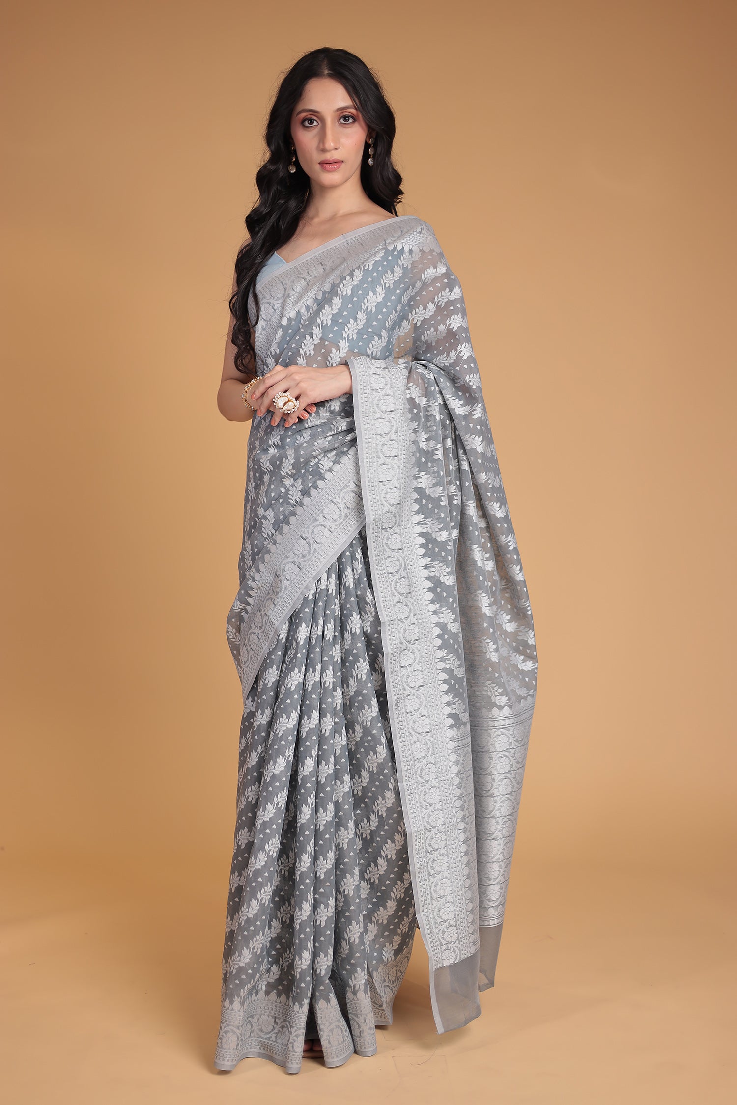 Banarasi Hand Woven Cotton Chanderi Saree